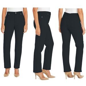 🩵NWT Gloria Vanderbilt Black Amanda High Rise Ponte Tapered Pants Size 14